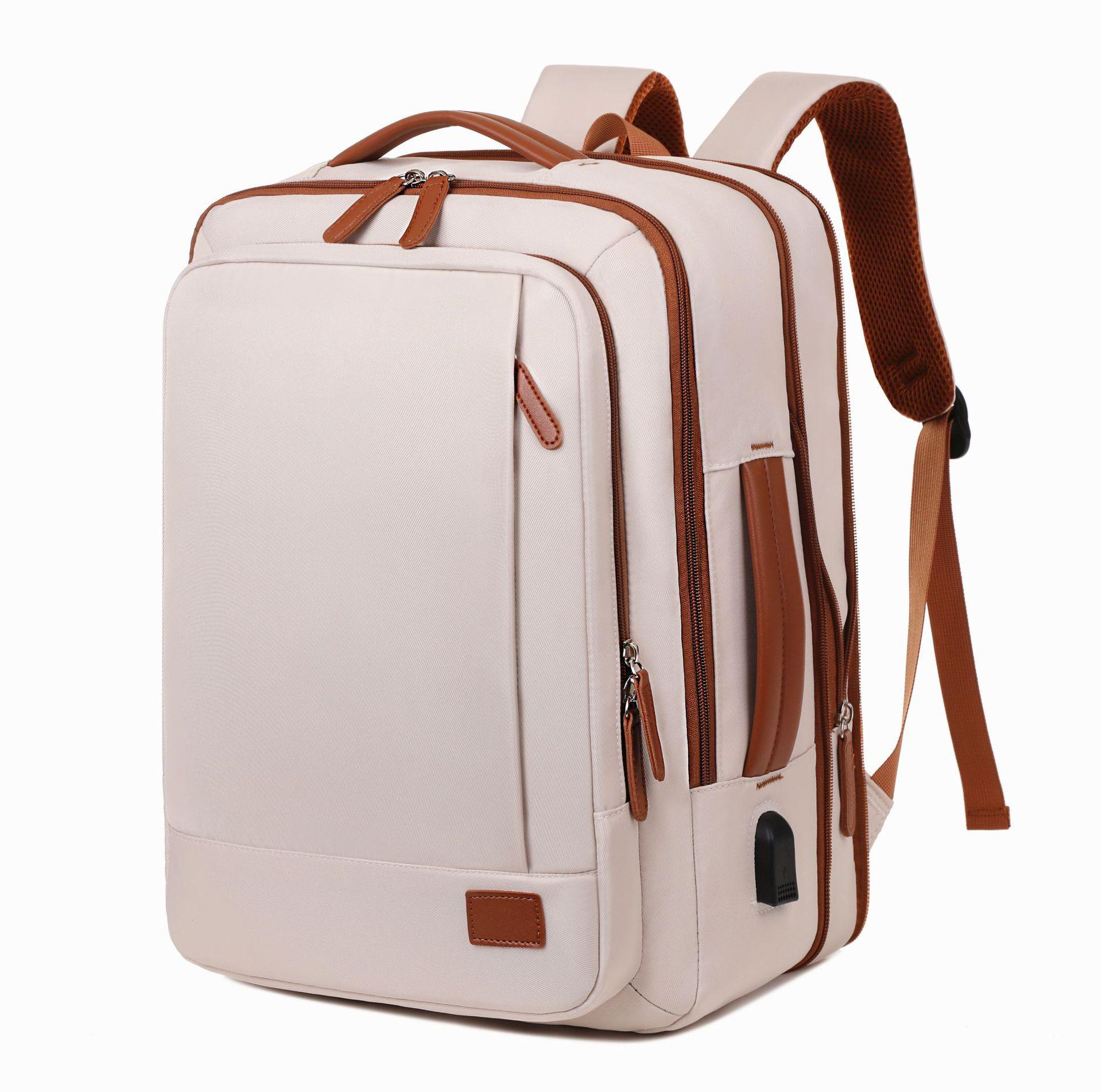 

Расширяемый Рюкзак Большой Вместимости Высокого Класса для Деловых Поездок бежевый