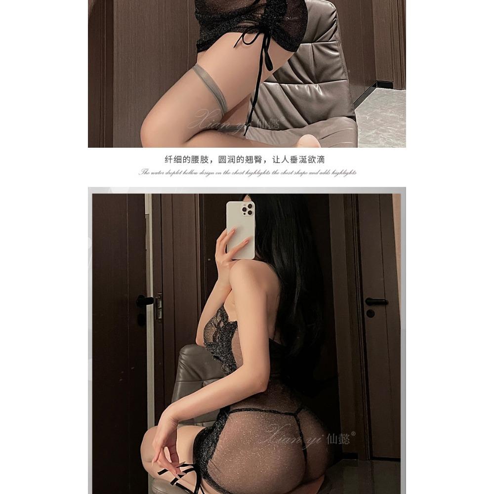 Xianyi Sexy Lingerie Nightclub Women's Uniform Bed Passion Clothes Sexy Perspective Cheongsam Free-to-take Set 310