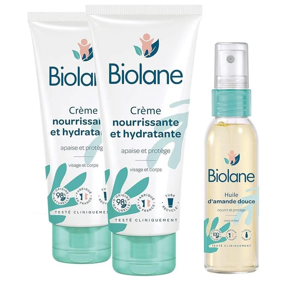 BIOLANE Увлажняющий крем 100 мл (2 упаковки) + Масло сладкого миндаля 75 мл Набор 1 упаковка Biolane - 2 Питательное