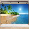 Tropischer Strand Hintergrund für Fotografie Sommer Hawaii Blaues Ozeanwasser Meeresufer Palme Kinder Feiertagsparty Foto Hintergrund Dekoration