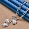Charm 925 Sterling Silver Exquisite Rose Flower Pendant Necklace Women Fashion Party Wedding Gift Jewelry