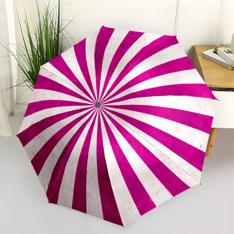 1pc Sunburst Pattern Automatic Folding Umbrella - 8-Rib Compact Travel Umbrella Durable & Portable for Outdoor Use, Perfect Gift for Birthdays018