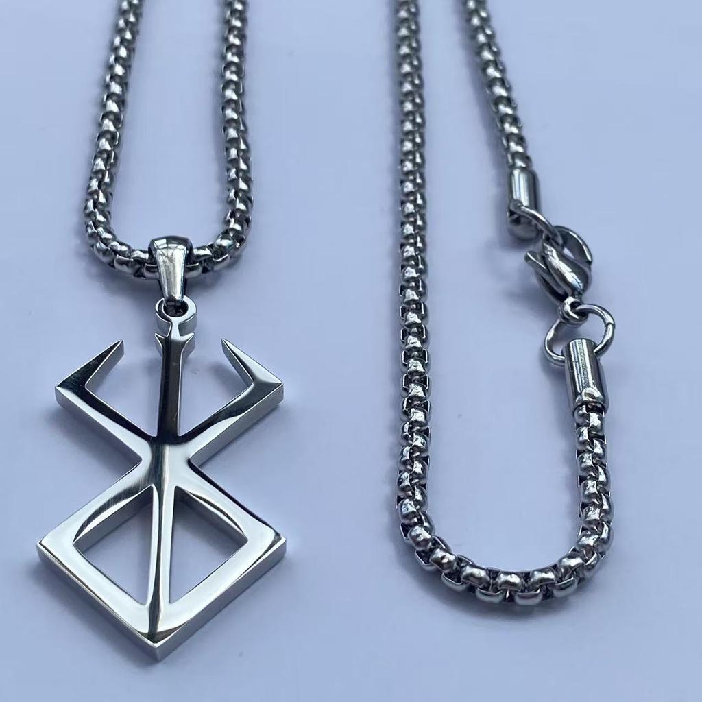 High-quality Stainless Steel Berserker Rune Symbol Necklace Nordic Steel Emblem Norse Amulet Talisman Sign Necklace Jewelry