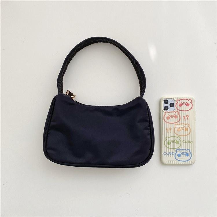 Trendy Urban Minimalist Small Nylon Handheld Bag For Women Available In Elegant Shades