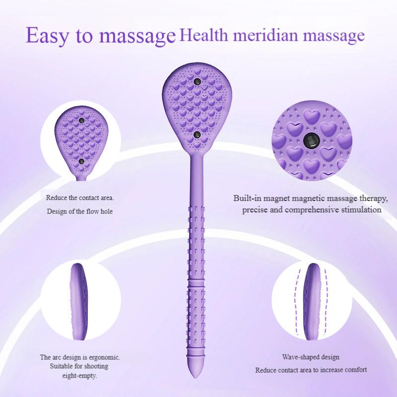 Thick Silicone Tapping Hammer, Extra Long Gua Sha & Meridian Massager for Back Pain Relief, Senior Wellness Tool