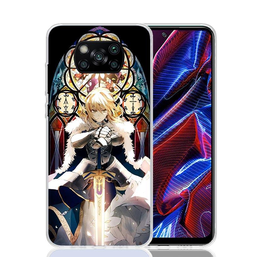 Fate Zero Stay Night Saber Case Phone Cover for Xiaomi Redmi Note 10 9 9S 8 8T 7 5 Pro Mi 12T 11T 10T 9T 12 11 Lite A3 A2 Trend