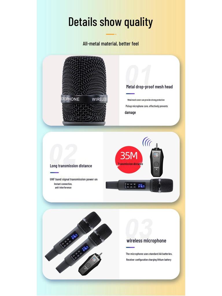 Universal Wireless Bluetooth Microphone with Professional Stage Reverb