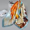 Foulard quadrato in seta stile influencer: Sciarpa da collo da donna alla moda, Sciarpa, Protezione solare, Garza stampata, Accessorio per abbigliamento professionale