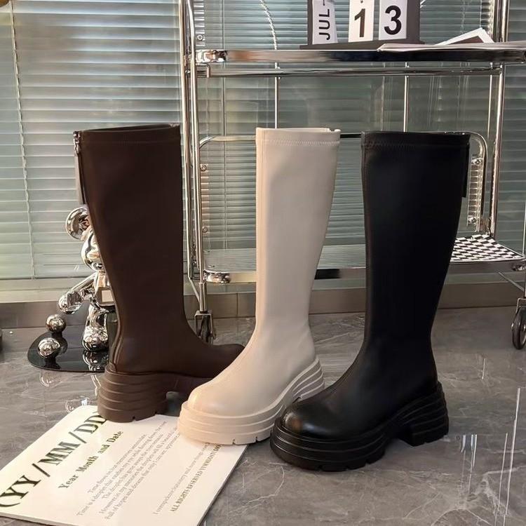 Small Man But Knee Boots Children 2025 Autumn and Winter Martin Boots Thick Soles Square Heel Round Head