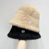 Women's Plush Warm Winter Beanie Hat New Version, Thickened Anti-Cold Ear Protection, Stylish Small Bucket Cap, Non-Stretch Casual Occasion,