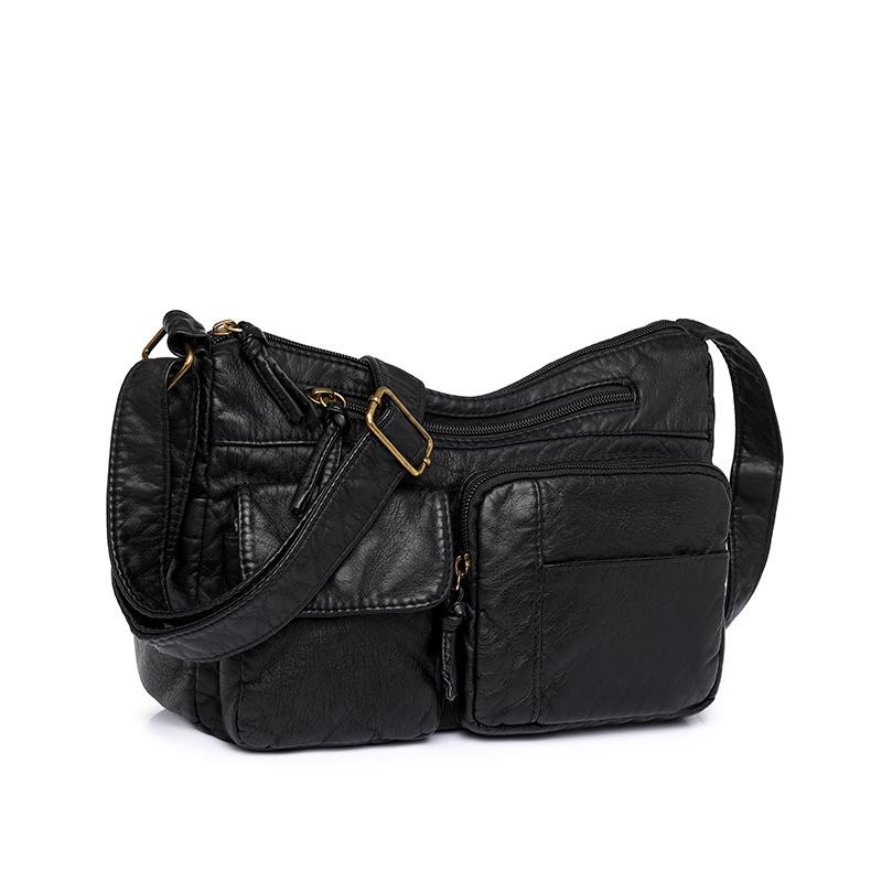 Women's bag new soft leather messenger bag solid color urban simple fashion shoulder bag mother bag