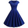 Kurzärmliges Swing-Kleid im Retro-Hepburn-Stil mit hoher Taille