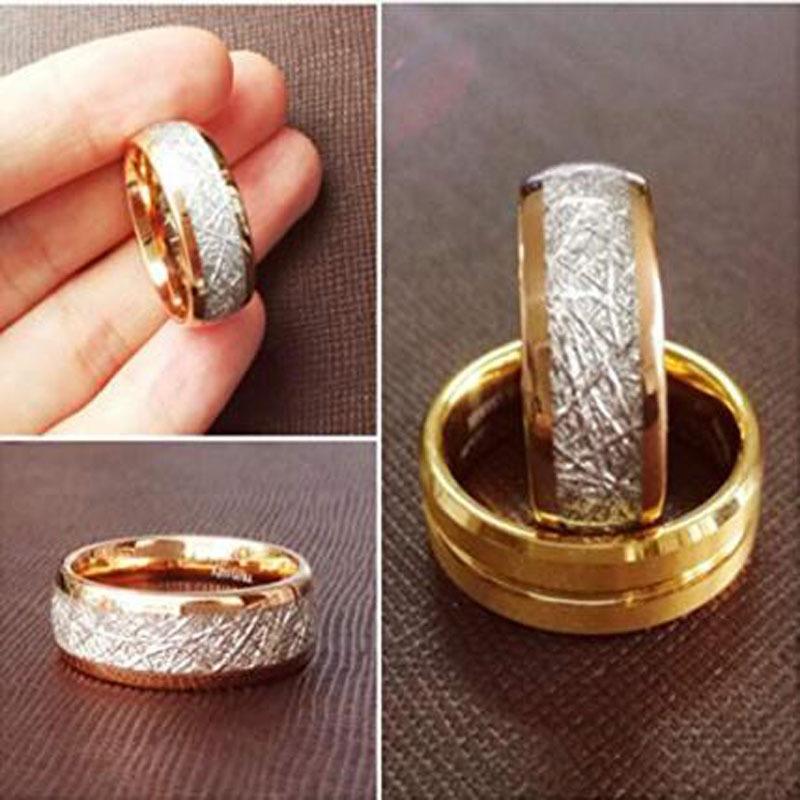 White Carbon Fiber Couple Jewelry 8mm Men's Fashion Ring