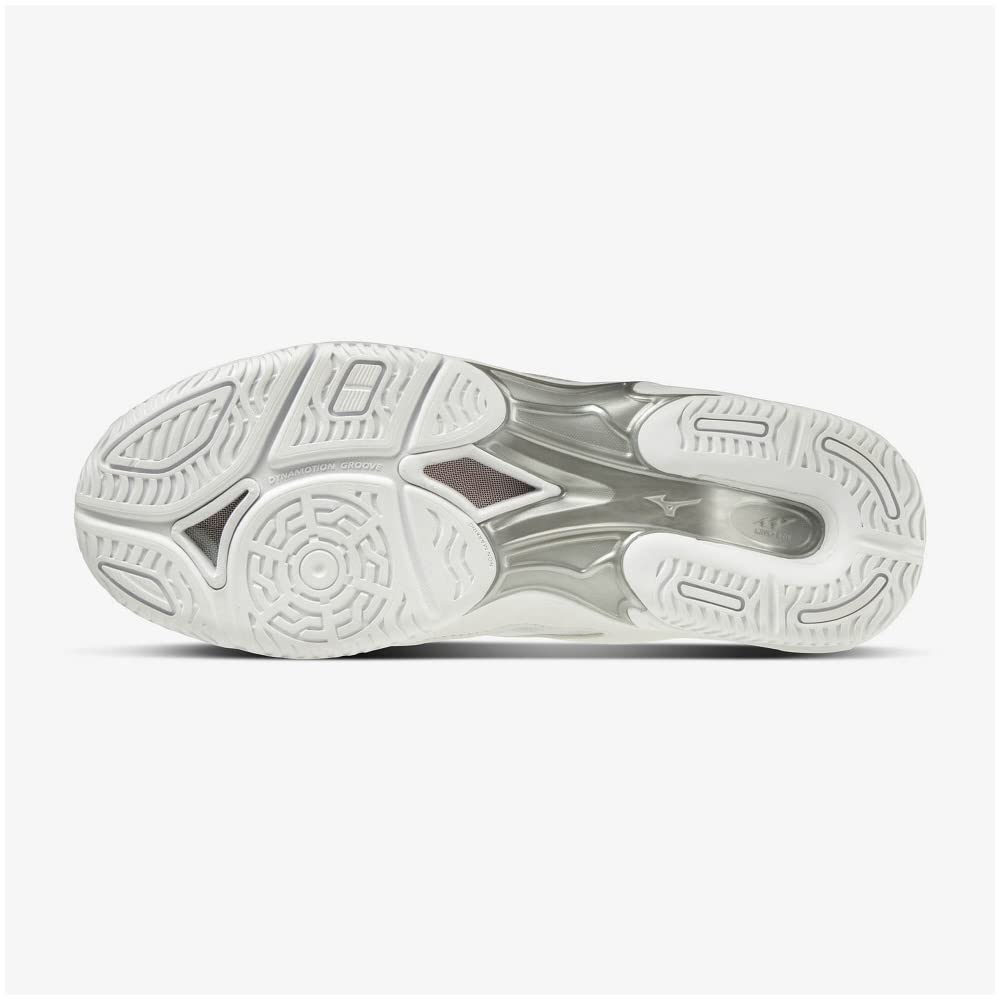 Mizuno Wave Diverse LG 4 Fitness Size 2E Shoes, Indoor, Studio, Gym, Exercise, White/Silver, 24.0 cm,