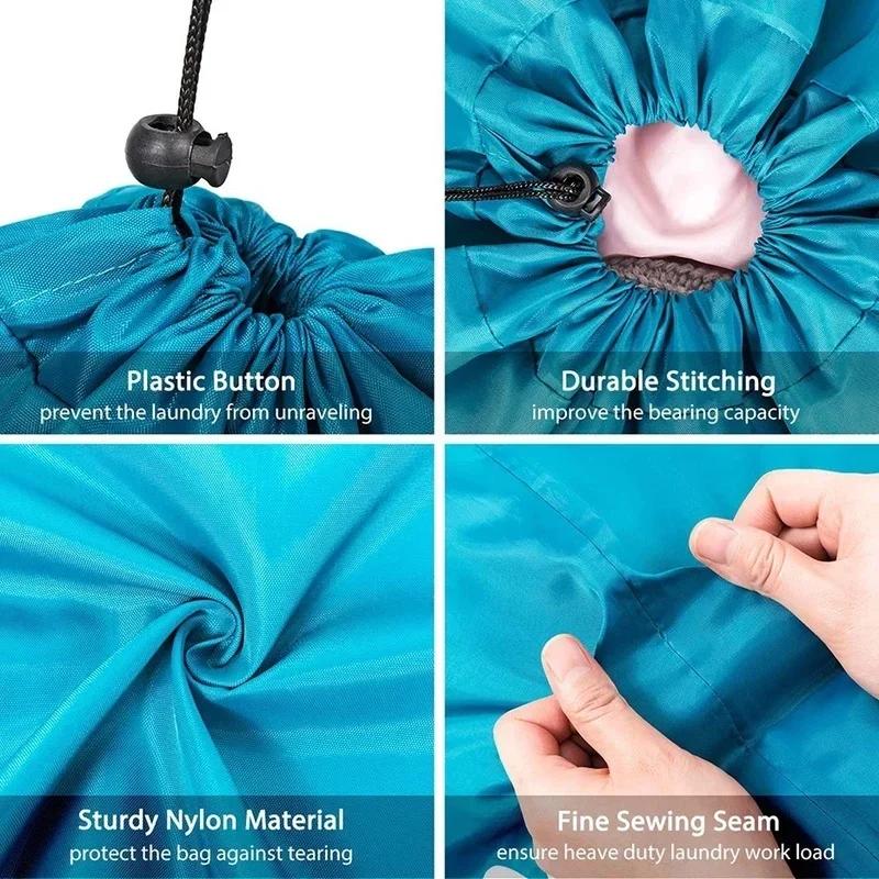 2024  Nylon Smiley Face Cartoon Drawstring Drawstring Cylindrical Home Storage Bag, Travel Clothing Blanket, Book Storage