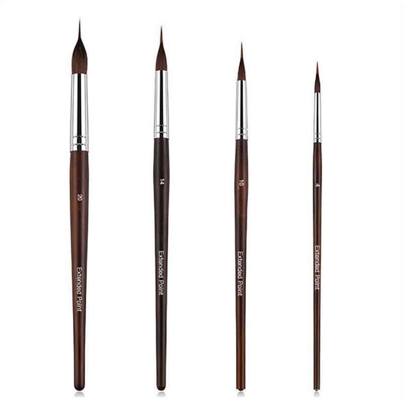 

Кисти для акварели ABMH 4 шт. Кисти с удлиненным кончиком, Для тонкой детализации - Синтетический экстра-длинный пинхед Профессиональный набор