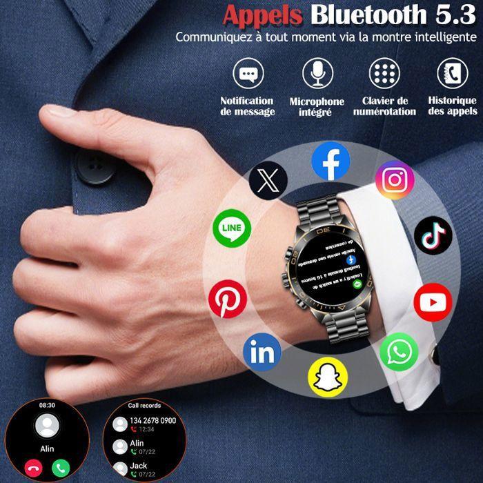 Montre Connectée Homme - WENZYLIQUOX - 1,43" AMOLED - 400mAh - 100+ Modes Sportifs - 2 Bracelets