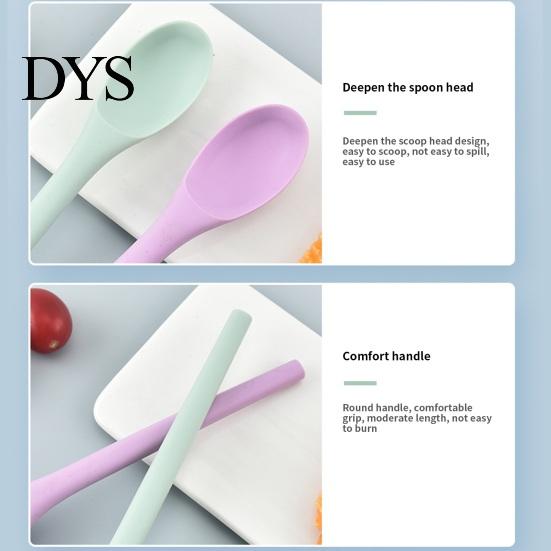 Spoon Soup Bent Head Long Handle Silicone Multi-purpose Ice Cream Scoop Portable Dessert Daily Use