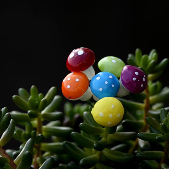 16Pcs Artificial Mushroom Holiday Easter Bonsai Spring Garden Flower Pot Decor