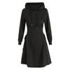 Damen Hoodies Mit Bindegürtel, Minikleid, V-Ausschnitt, Lange Ärmel, Slim Fit Hoodies Sweatshirts, Damenmode, Lange, Einfarbige Hoodies Mit Kordelzug