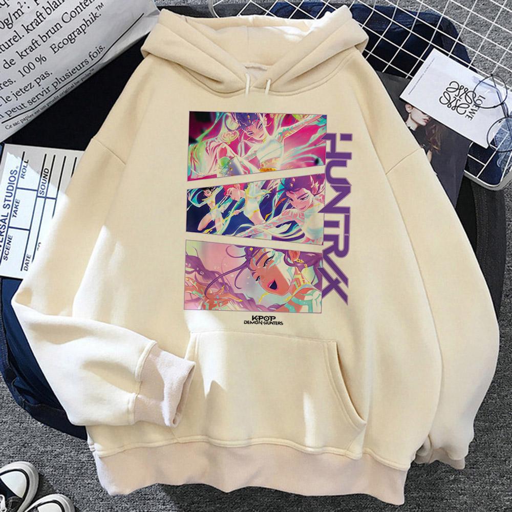 KPop Demon Hunters Hoodies Men Women Anime Cartoon Fashion Streetwear Pullovers Cartoon Sweatshirt