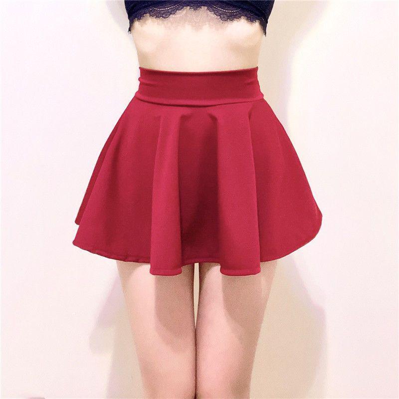 High-Waisted Slimming Super Short Pleated Skirt with Drawstring