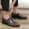 Slip-on Office Man Casual Shoes Adults Simple Loafers Plus Size Thick-soled Leather Shoes Men Business Flats Moccasins