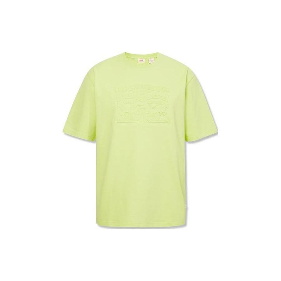 Levis Letter Print Short Sleeve T-Shirt Men Tops Green A6383-0002