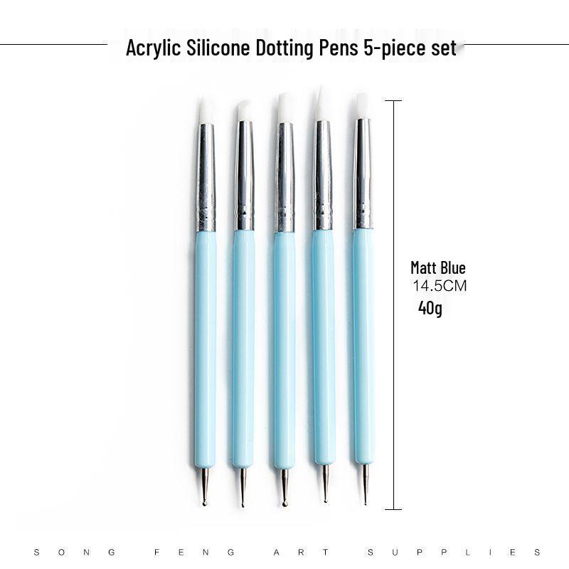 

Набор инструментов для точечной росписи и резьбы мандал: 5 силиконовых кистей для керамики, глины и точечной росписи.