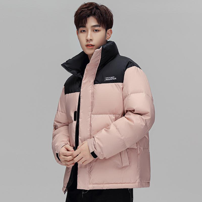 Winter White Duck Down Short Men's Down Jacket Trend Stand-up Collar Loose