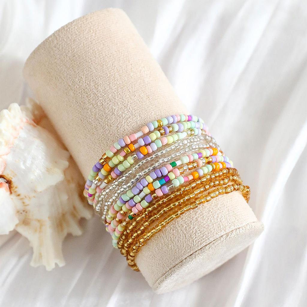 Elegant Multi Strand Glass Bead Bracelet Unique Qrist Chain Accessory Crafted with Faux Crystal Beads for a Chic Look