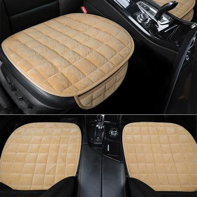 Funda de asiento de coche, cojín de asiento cálido de invierno, antideslizante, asiento delantero Universal, almohadilla transpirable para vehículo, Protector de asiento de coche