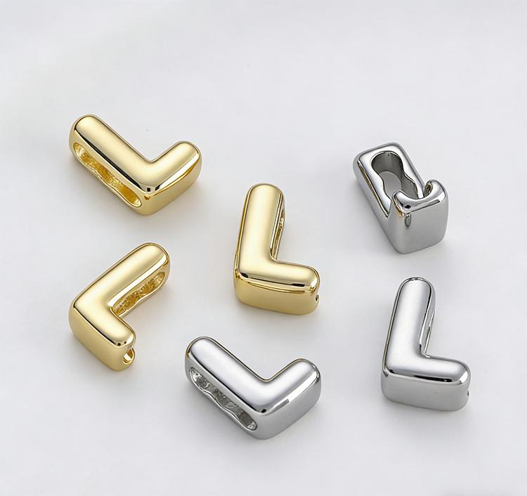1pc Alphabet Bead Polished Design Mini 3D Bubble 26 Letter Charm for DIY Necklace Bracelet Jewelry Making