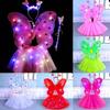 Butterfly Luminous Wings & Fairy Wand Set - Children's Birthday Gift with Star Skirt and Princess Accessories