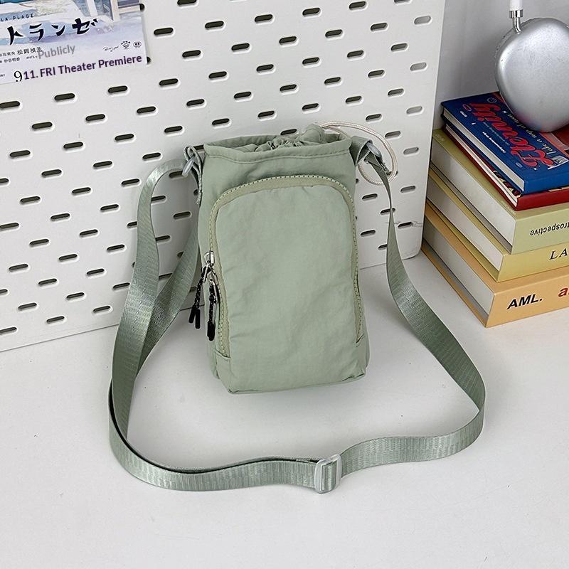 Nylon Water Bottle Sling Bag Lightweight Adjustable Strap Zipper Pouch Fits 12-40oz Bottles for Outdoor Walking Running
