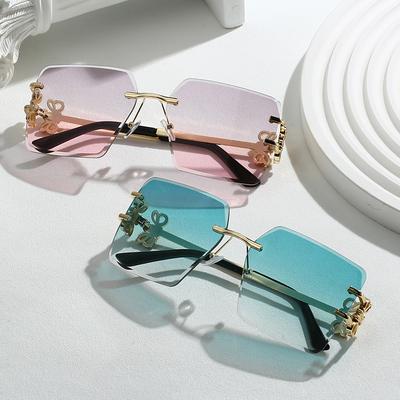 Fashion Frameless Sunglasses Vintage High Quality Women Men Sun Glasses Outdoor Big Frame Female Gradient Shades UV400 Eyewear