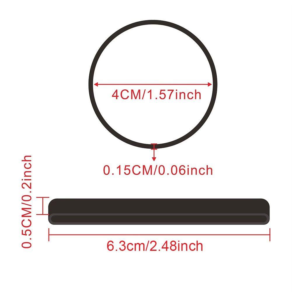 20Pcs Durable 6.3x0.5cm Rubber Bands Stretchable Sturdy Rubber Elastic Band Black Rubber Tie Office Home Packaging Supply