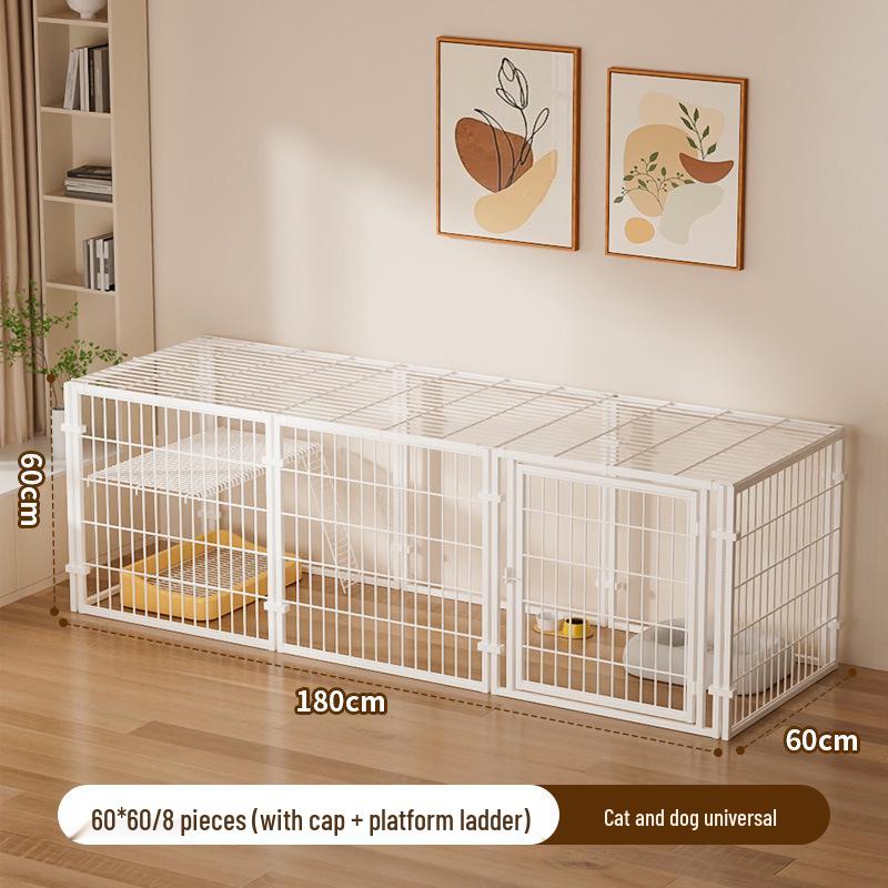 Space-Saving Anti-Escape Cage with Top Cover for Cats and Dogs