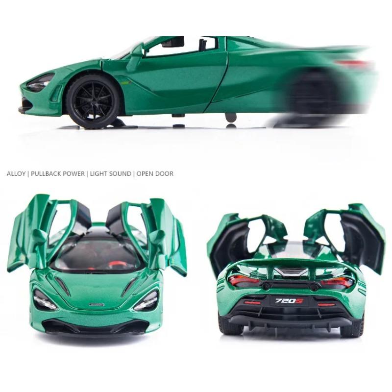 1/32 Scale McLaren 720s Sports Car High Simulation Alloy Metal Diecast Model Car Sound & Light Gifts for Boyfriend Present with Boys