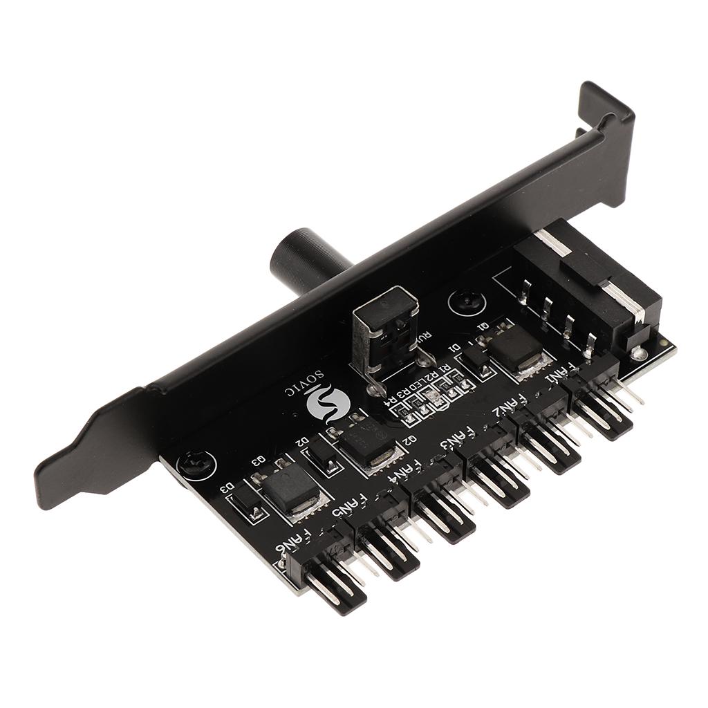 Αγοράστε 4Pin Power PCI Cooling Fan Speed Controller 6 Channels PC Case Fans Adapter Joom