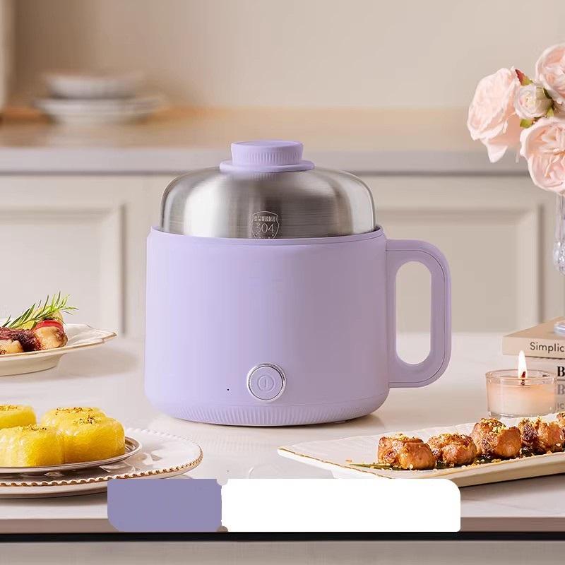 

220V 1.6L Electric Cooking Pot Machine Multi Cooker Household Mini Rice Cooker Fast Heating Lid Using As A Bowl 220V фіолетовий