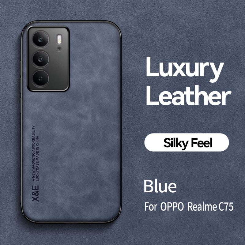 Funda For OPPO Realme C75 4G Case Car Magnetic Holder Leather Phone Cover For Realmi C75 C 75 RealmeC75 75C Soft Silicone Coque