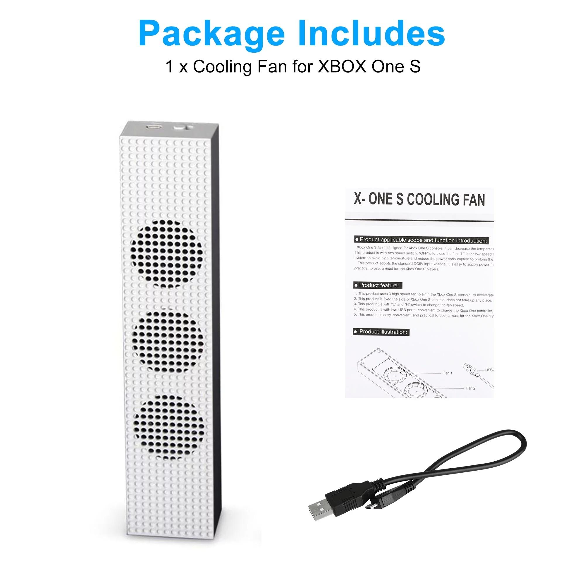 

Внешний вентилятор охлаждения, двухцелевая USB-подставка с 3 высокоскоростными вентиляторами, 3 уровня регулировки скорости, 2 порта USB, Xbox One S, XBOX ONE SLIM 27.94*10.16*7.62cm белый