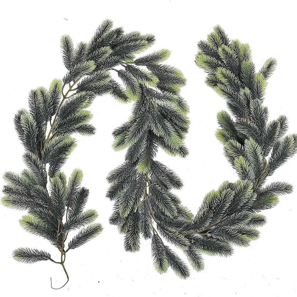 200cm Christmas Garlands Artificial Faux Greenery Garland Wall Hanging Simulated Vines For Wedding Backdrop Arch Wall Decor