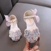 Girls Sandals Summer  Rhinestone Butterfly Kids Princess Dress Shoes Fashion Chic Bowtie Children Wedding Flat Sandals New