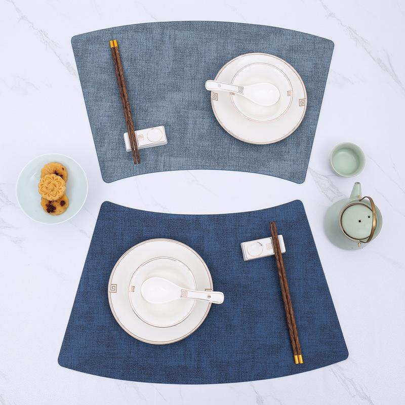 Round table new Chinese fan-shaped placemat Western food mat Anti-scalding table mat Thermal insulation mat Food cloth mat Bowl mat Hotel meal