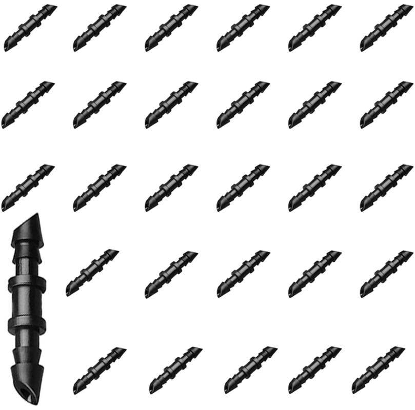 

Соединительные фитинги с зазубринами для капельного орошения 1/4 дюйма, разъемы с зазубринами подходят для универсальных капельных трубок 1/4 дюйма, муфты для ирригации для капельной или спринклерной системы чёрный