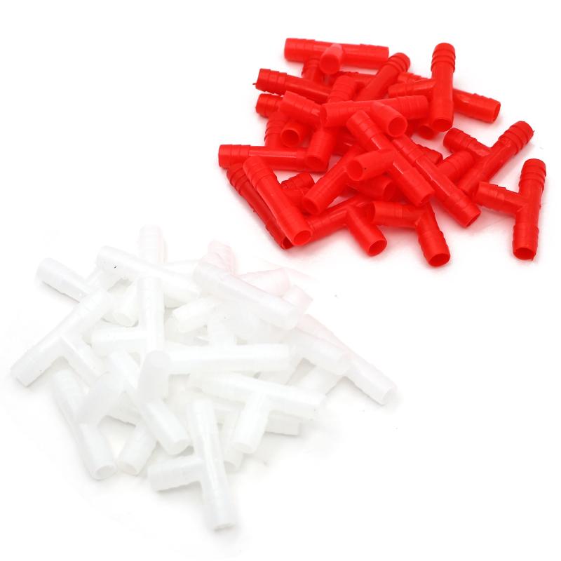 20Pcs Plastic Tee Tube Connector Diameter 8mm Rabbit Chicken Quail Doves Pets Nipple Drinker Connecting Pipe Farm Equipments