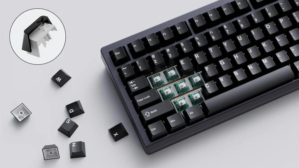 Chilkey Slice75 HE Gaming Keyboard with Rapid Gasket and Gateron Jade Pro Triggers, 8000Hz, Mount, (Gray)