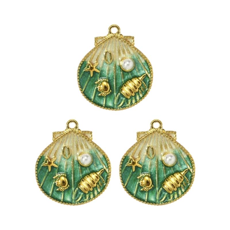 Creative Marine Jewelry Making Set with 3 Seashells Starfish Beads for Handmade Necklace Designs